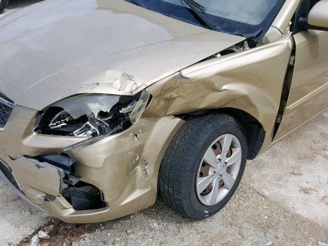 KNADH4A31A6610737 - 2010 KIA RIO LX GOLD photo 9