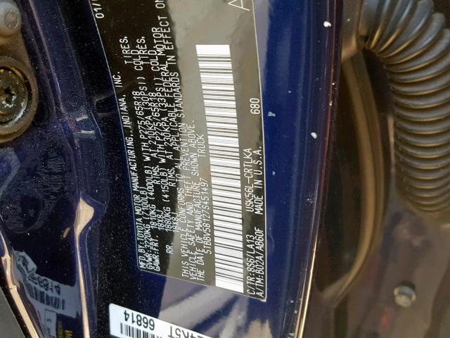 5TBBV58127S451497 - 2007 TOYOTA TUNDRA DOU BLUE photo 10