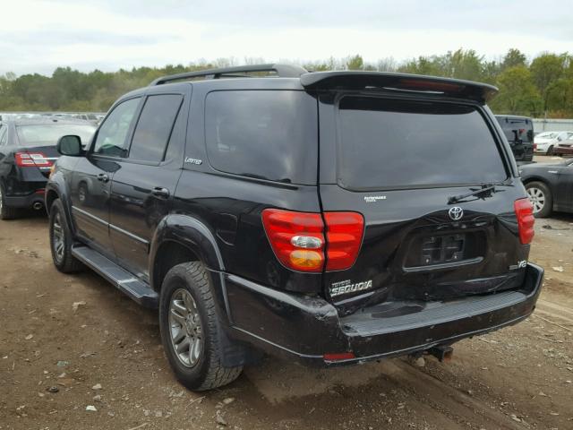 5TDZT38A24S233300 - 2004 TOYOTA SEQUOIA LI BLACK photo 3