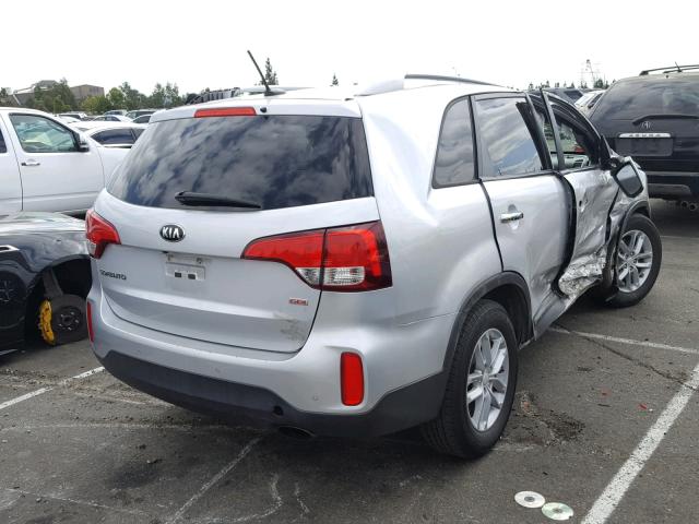 5XYKT3A6XEG542406 - 2014 KIA SORENTO LX SILVER photo 4