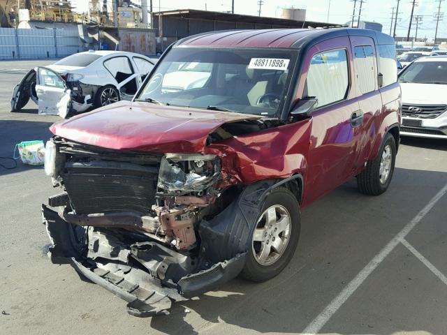 5J6YH2H72BL002577 - 2011 HONDA ELEMENT EX BURGUNDY photo 2