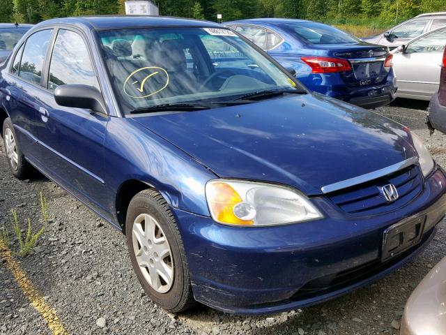 2HGES16523H627275 - 2003 HONDA CIVIC LX BLUE photo 1