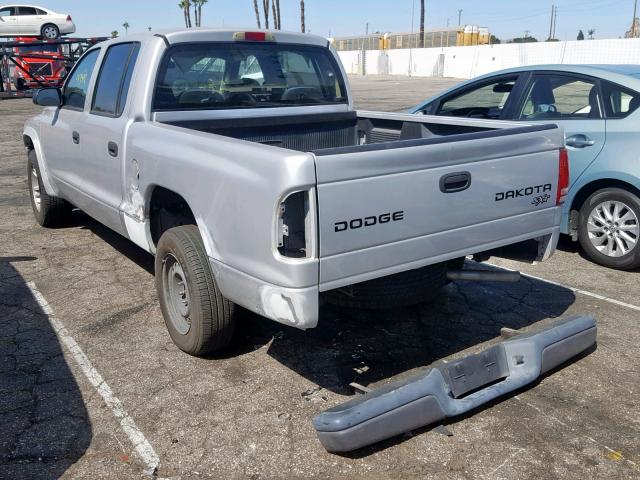 1D7HL38K64S781320 - 2004 DODGE DAKOTA QUA SILVER photo 3