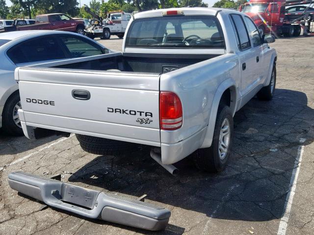 1D7HL38K64S781320 - 2004 DODGE DAKOTA QUA SILVER photo 4