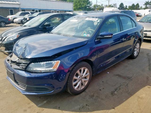 3VWDP7AJ5DM439014 - 2013 VOLKSWAGEN JETTA SE BLUE photo 2