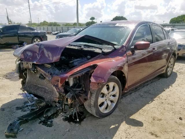 1HGCP26858A050160 - 2008 HONDA ACCORD EXL RED photo 2