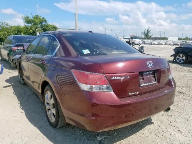 1HGCP26858A050160 - 2008 HONDA ACCORD EXL RED photo 3