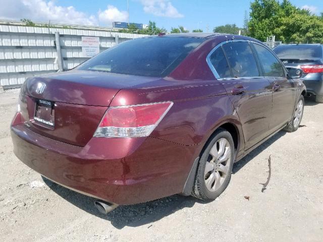 1HGCP26858A050160 - 2008 HONDA ACCORD EXL RED photo 4