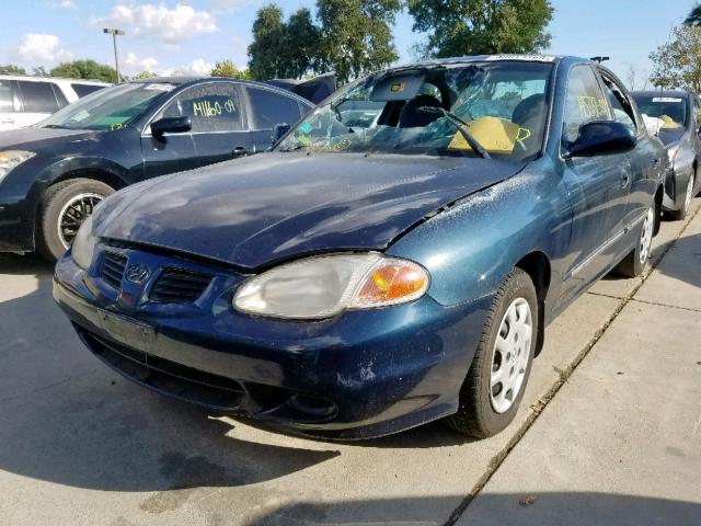 KMHJF35F5YU026501 - 2000 HYUNDAI ELANTRA GL BLUE photo 2