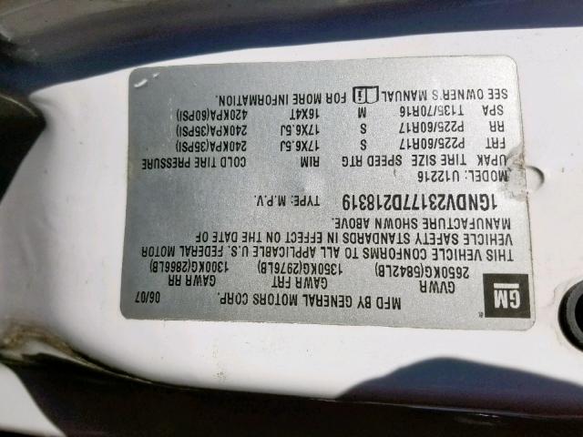 1GNDV23177D218319 - 2007 CHEVROLET UPLANDER L 白色 照片 10