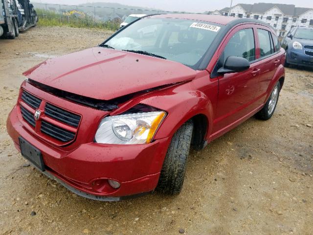 1B3HB48A39D112493 - 2009 DODGE CALIBER SX RED photo 2