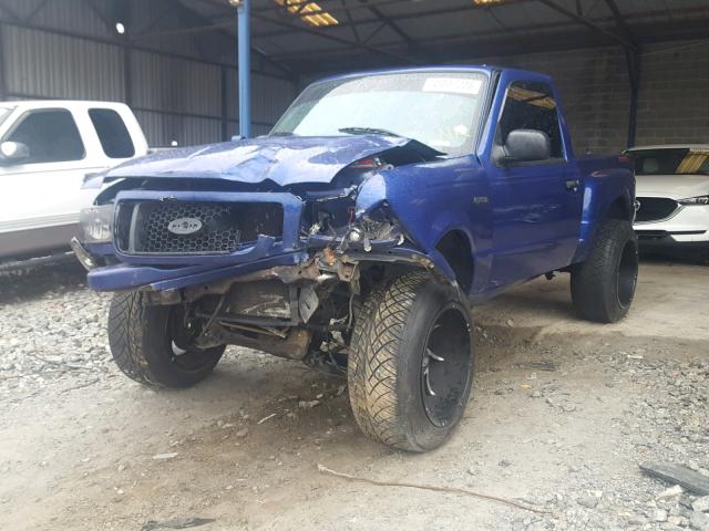 1FTYR10U34PA79839 - 2004 FORD RANGER BLUE photo 2