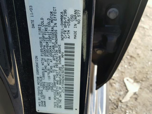 JTLKT334240150704 - 2004 TOYOTA SCION XB Қара фото 10