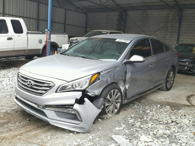 5NPE34AF2FH047193 - 2015 HYUNDAI SONATA SPO GRAY photo 2