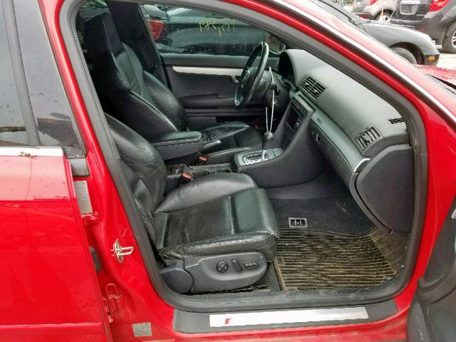 WAUGL68E45A492930 - 2005 AUDI NEW S4 QUA RED photo 5