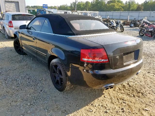 WUARL48H27K900836 - 2007 AUDI S4 QUATTRO BLACK photo 3