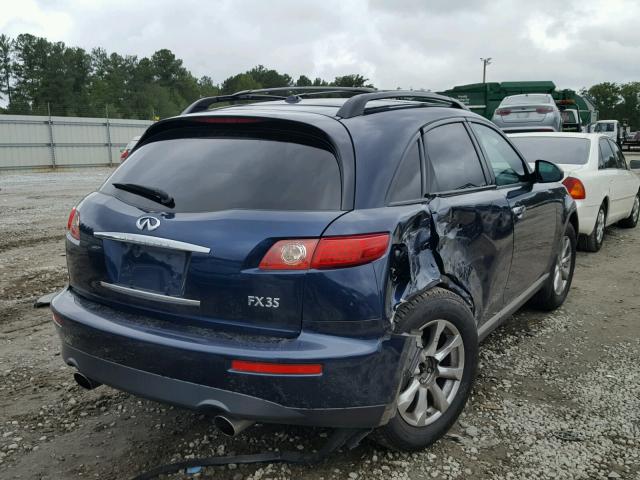 JNRAS08U98X103345 - 2008 INFINITI FX35 BLUE photo 4