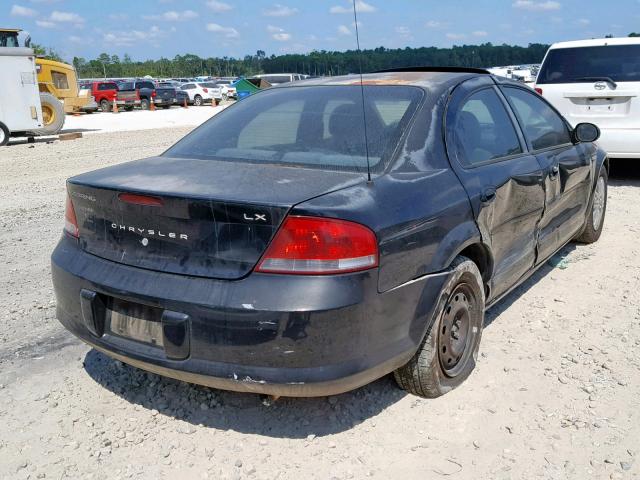 1C3EL46X02N102143 - 2002 CHRYSLER SEBRING LX BLACK photo 4