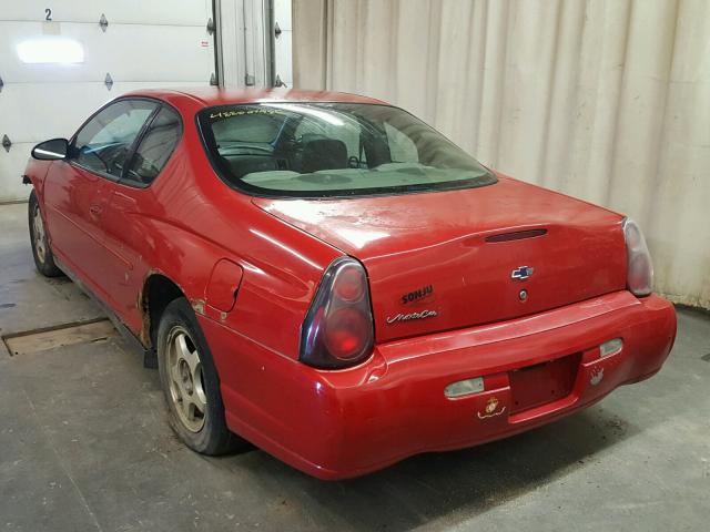 2G1WW12E449339369 - 2004 CHEVROLET MONTE CARL RED photo 3