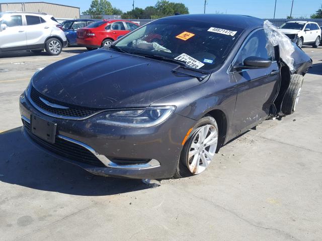 1C3CCCAB1FN603951 - 2015 CHRYSLER 200 LIMITE GRAY photo 2