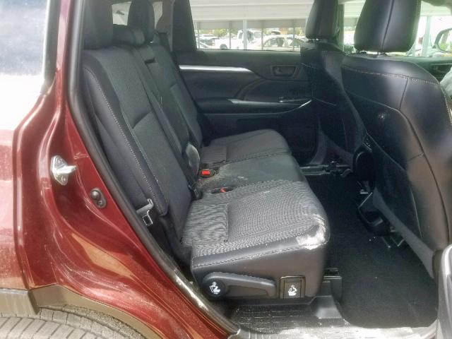 5TDZZRFH0KS289377 - 2019 TOYOTA HIGHLANDER MAROON photo 6