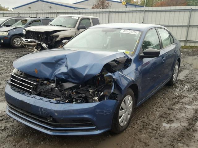3VW2K7AJ8FM330524 - 2015 VOLKSWAGEN JETTA BASE BLUE photo 2