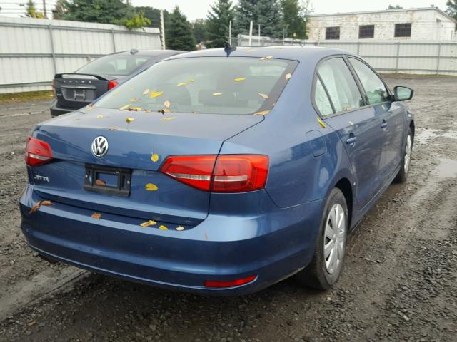3VW2K7AJ8FM330524 - 2015 VOLKSWAGEN JETTA BASE BLUE photo 4