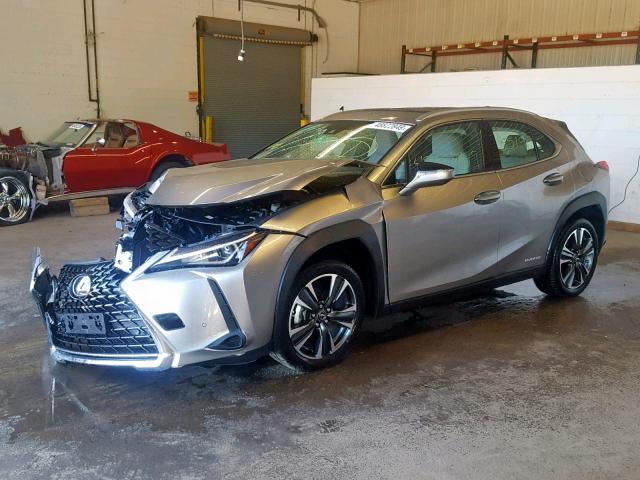 JTHU9JBH3K2003089 - 2019 LEXUS UX 250H SILVER photo 2