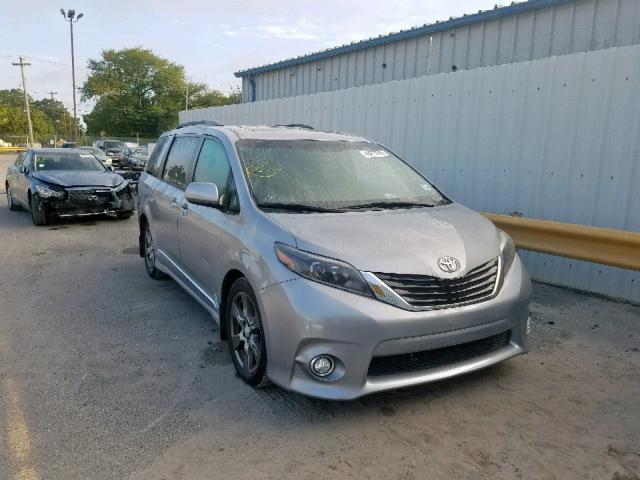 5TDXZ3DC7HS832342 - 2017 TOYOTA SIENNA SE SILVER photo 1