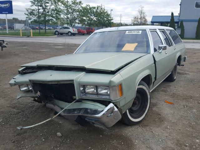 1MEBP87F9BZ648317 - 1981 MERCURY MARQUIS GREEN photo 2