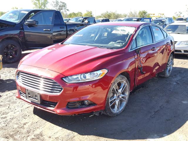 3FA6P0K96GR258508 - 2016 FORD FUSION TIT RED photo 2