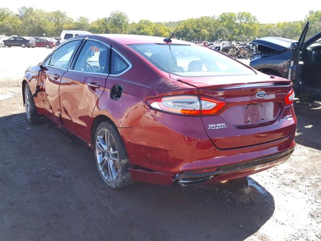 3FA6P0K96GR258508 - 2016 FORD FUSION TIT RED photo 3