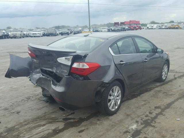 KNAFX4A87E5104784 - 2014 KIA FORTE EX GRAY photo 4