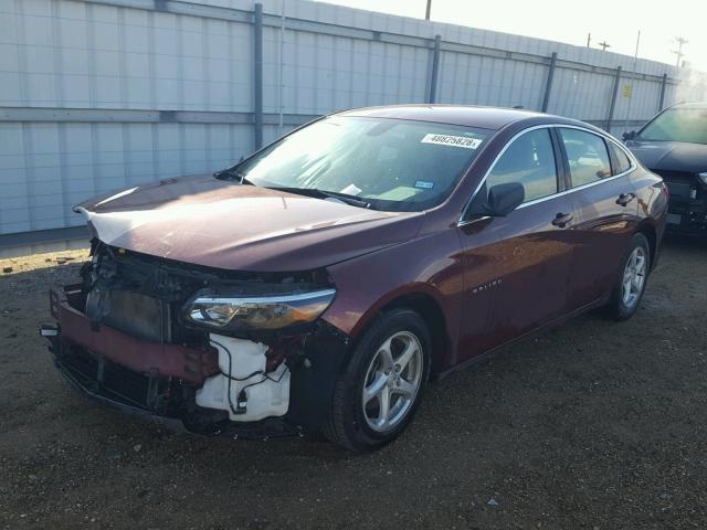1G1ZB5ST0GF195622 - 2016 CHEVROLET MALIBU LS MAROON photo 2