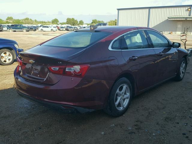 1G1ZB5ST0GF195622 - 2016 CHEVROLET MALIBU LS MAROON photo 4