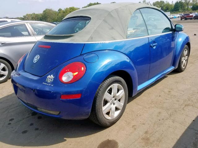 3VWPF31Y97M423828 - 2007 VOLKSWAGEN NEW BEETLE ლურჯი ფოტო 4
