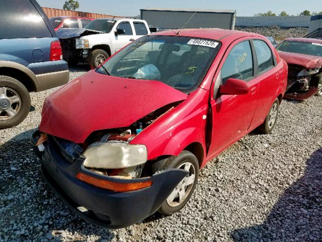 KL1TD566X6B603021 - 2006 CHEVROLET AVEO BASE წითელი ფოტო 2