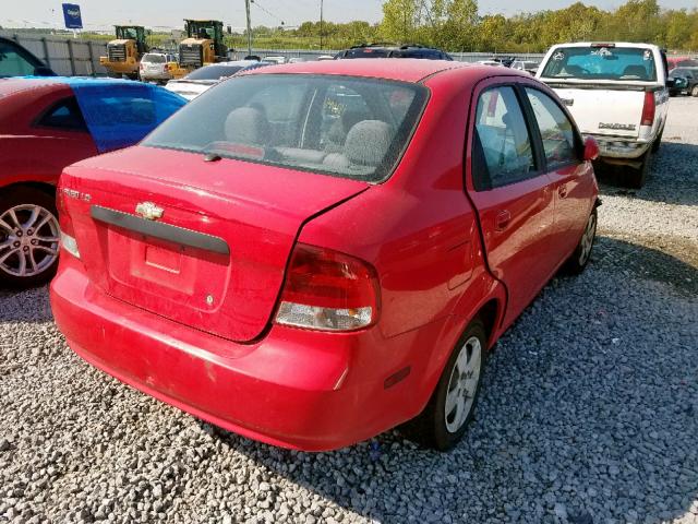 KL1TD566X6B603021 - 2006 CHEVROLET AVEO BASE წითელი ფოტო 4