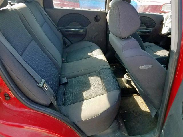 KL1TD566X6B603021 - 2006 CHEVROLET AVEO BASE წითელი ფოტო 6