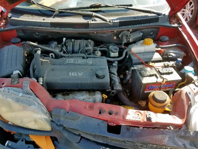 KL1TD566X6B603021 - 2006 CHEVROLET AVEO BASE წითელი ფოტო 7