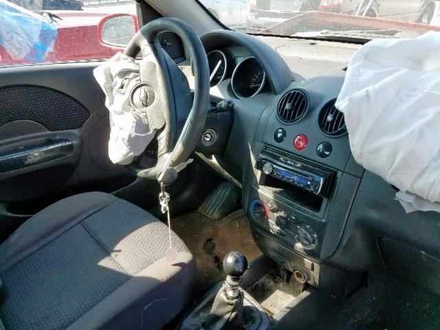 KL1TD566X6B603021 - 2006 CHEVROLET AVEO BASE წითელი ფოტო 9