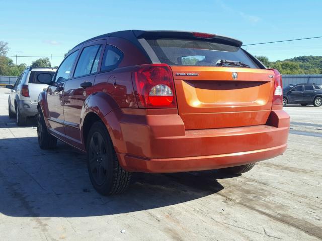 1B3HB48B17D313377 - 2007 DODGE CALIBER SX ORANGE photo 3