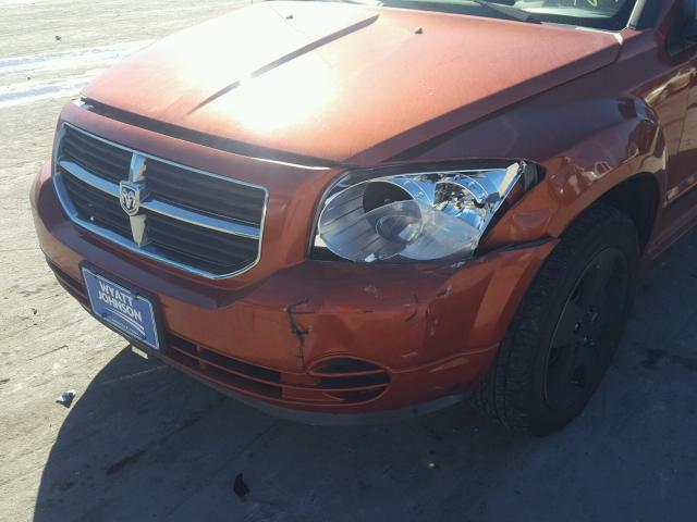 1B3HB48B17D313377 - 2007 DODGE CALIBER SX ORANGE photo 9