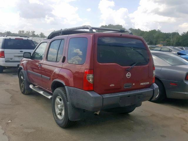 5N1ED28T24C637833 - 2004 NISSAN XTERRA XE MAROON photo 3