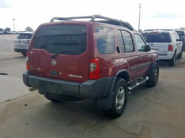 5N1ED28T24C637833 - 2004 NISSAN XTERRA XE MAROON photo 4