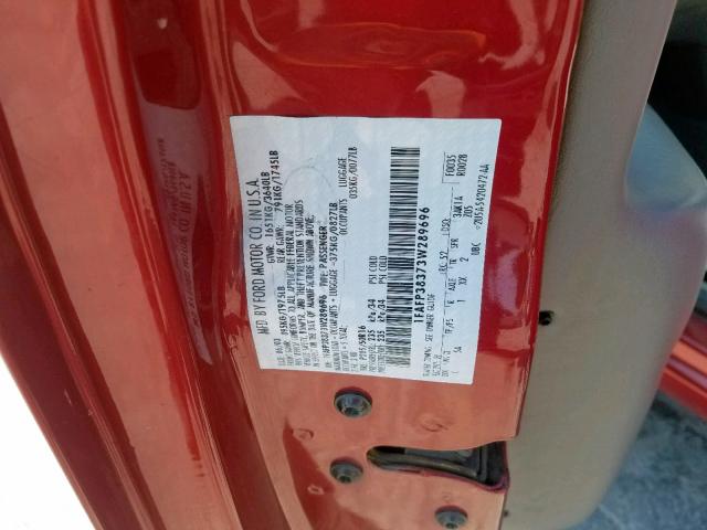 1FAFP38373W289696 - 2003 FORD FOCUS ZTS RED photo 10