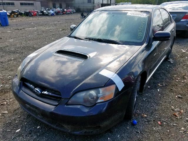 4S3BL676756211259 - 2005 SUBARU LEGACY GT BLACK photo 2