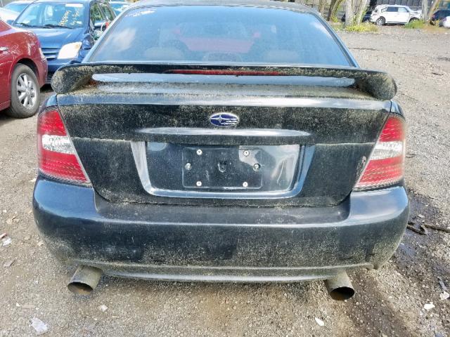 4S3BL676756211259 - 2005 SUBARU LEGACY GT BLACK photo 9