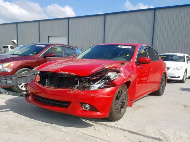 JN1CV6AP4AM406941 - 2010 INFINITI G37 BASE RED photo 2