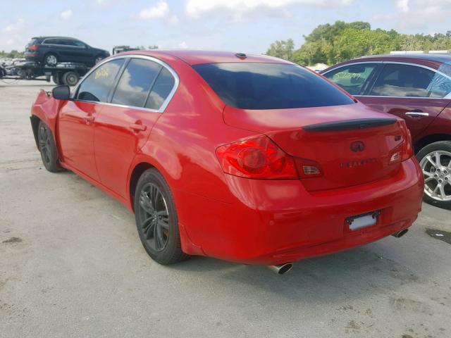 JN1CV6AP4AM406941 - 2010 INFINITI G37 BASE RED photo 3